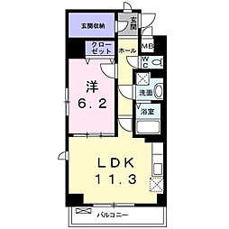 サンライズコード 1LDKの間取図画像