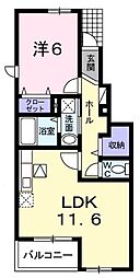トレスメーラF 1LDKの間取図画像