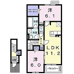 モダンブローテ2 2LDKの間取図画像
