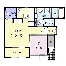 メゾン・ブリーズN 1LDKの間取図画像
