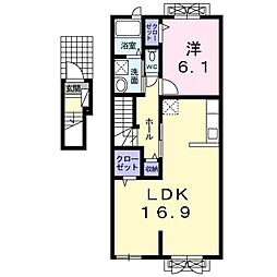 アレグレ2 1LDKの間取図画像