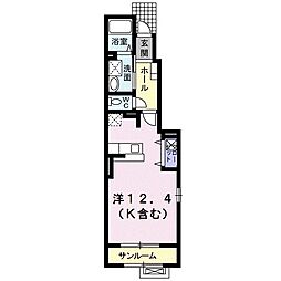 レオナール ワンルームの間取図画像