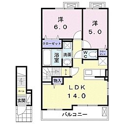 ファインブライト3 2LDKの間取図画像