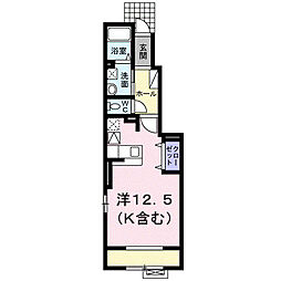 ラ・カンパネラ2A ワンルームの間取図画像
