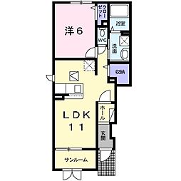 ベルクレール 1LDKの間取図画像