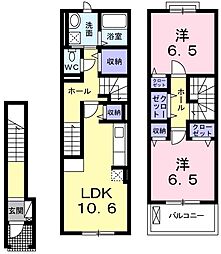 リヴェールコート2 2LDKの間取図画像