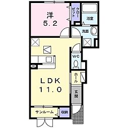 エムエイチキューブド 1LDKの間取図画像