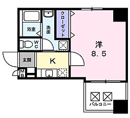 フリーデンST 1Kの間取図画像