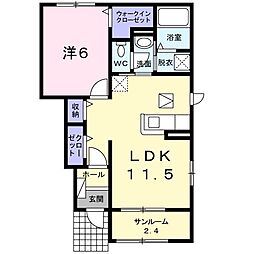 プロムナード 1LDKの間取図画像