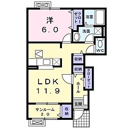 サンリット 1LDKの間取図画像