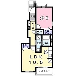 ヴィスタマーレ 1LDKの間取図画像