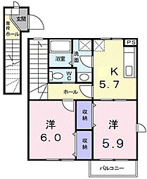 ソフロカトレア 2Kの間取図画像