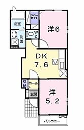 スターライトシティーF 2DKの間取図画像