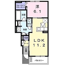 フラン 1LDKの間取図画像