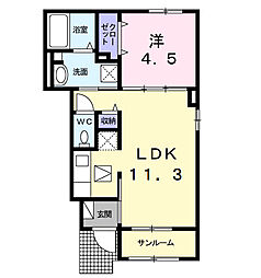 ファミールセシル 1LDKの間取図画像