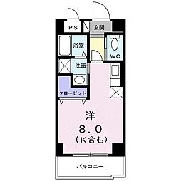 K's久茂地 ワンルームの間取図画像
