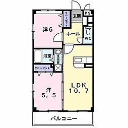 シュティルブリーゼアガリハマ 2LDKの間取図画像