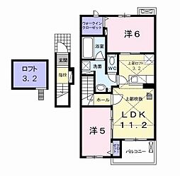 アーバンクレスト奏 2LDKの間取図画像