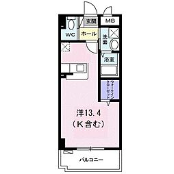 カーサダ・ヴィンチ 1Kの間取図画像