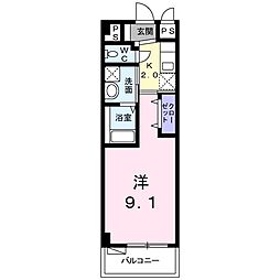 大政アパート 1Kの間取図画像
