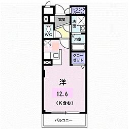 プライド ワンルームの間取図画像