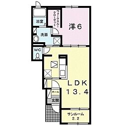 パークサイド合川弐番館 1LDKの間取図画像