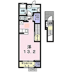アン・プラージュC 1Kの間取図画像