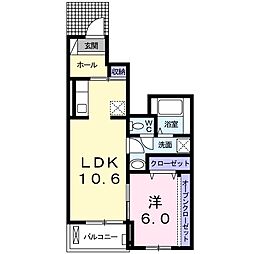 マハナ 1LDKの間取図画像