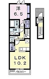 エムズプラシード 1LDKの間取図画像
