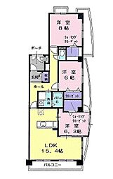 パールヒルズ大森 3LDKの間取図画像