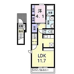 オブリガード 1LDKの間取図画像