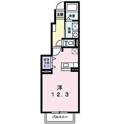 イースト・ガーデンB ワンルームの間取図画像