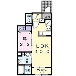 カルムメゾンK 1LDKの間取図画像