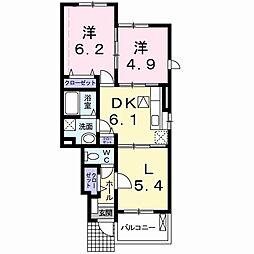 エアリー 2LDKの間取図画像