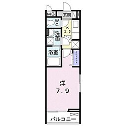 サウス3 1Kの間取図画像