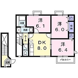 プライベートハウスA 3DKの間取図画像