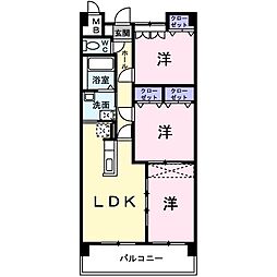 グランソレイユ西中央 3LDKの間取図画像