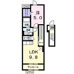 ボヌール 1LDKの間取図画像