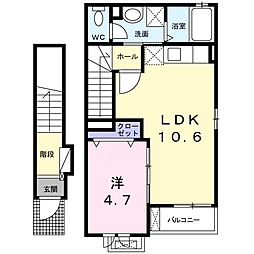 プレーゴ参道 1LDKの間取図画像