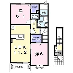 アドニス1 2LDKの間取図画像