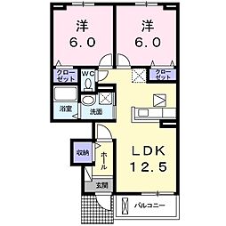 シャルマン5 2LDKの間取図画像