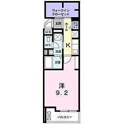 カーサ・ドマーニ2 1Kの間取図画像