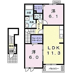 ベル・ソレイユ 2LDKの間取図画像