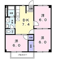 第二表ハイツ 3DKの間取図画像