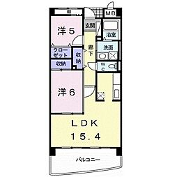 ポルトーネ 2LDKの間取図画像