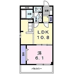 アドニスコートP-1 1LDKの間取図画像