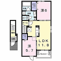 ファミールレイ 2LDKの間取図画像