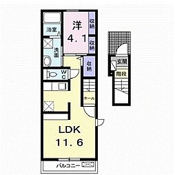 ヒルズ・アイルトン4 1LDKの間取図画像