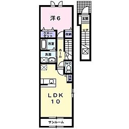 サムシンエルス 1LDKの間取図画像
