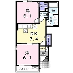 シャルマンコーポ6 2DKの間取図画像